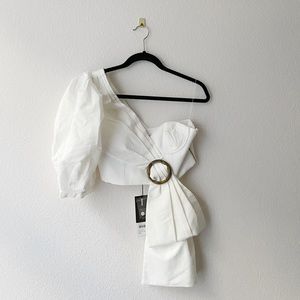 acler basque ruffle top